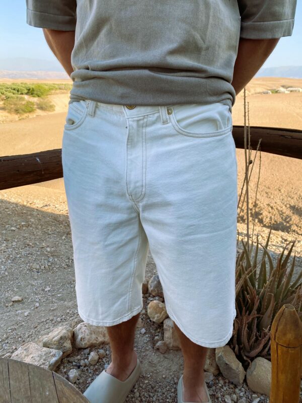 Short en Jean blanc